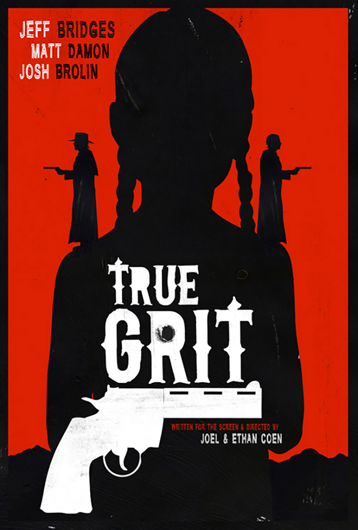 True posters. True Grit постеры. True Grit 2010 poster. Вестерн Постер Минимализм. Постеры к фильму с микрофоном.