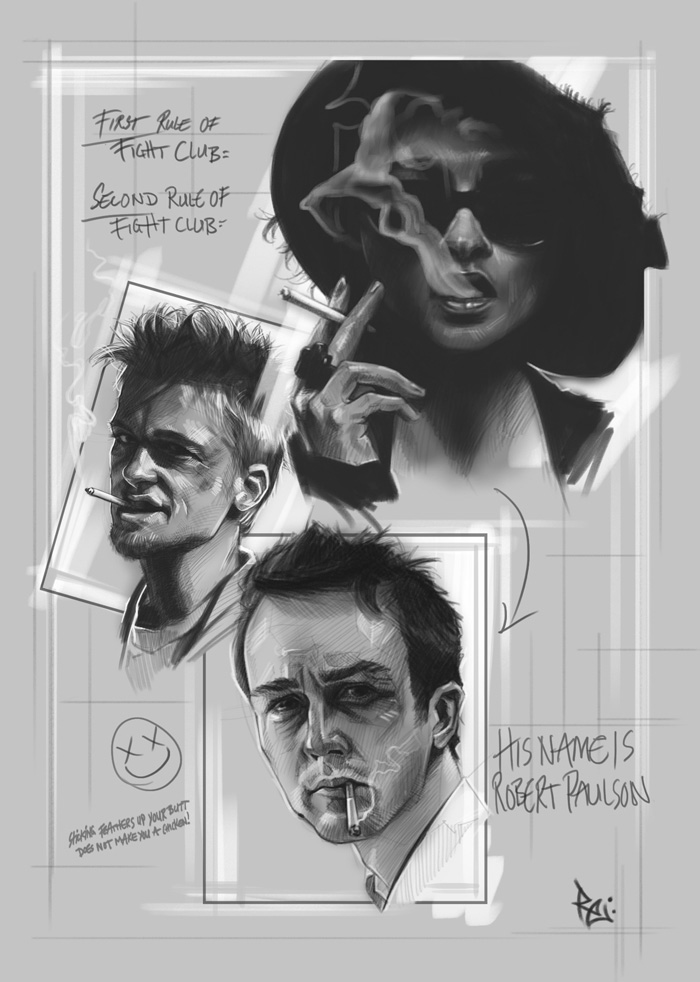 Alternative Movie Poster: Fight Club (Handpainted In Oil