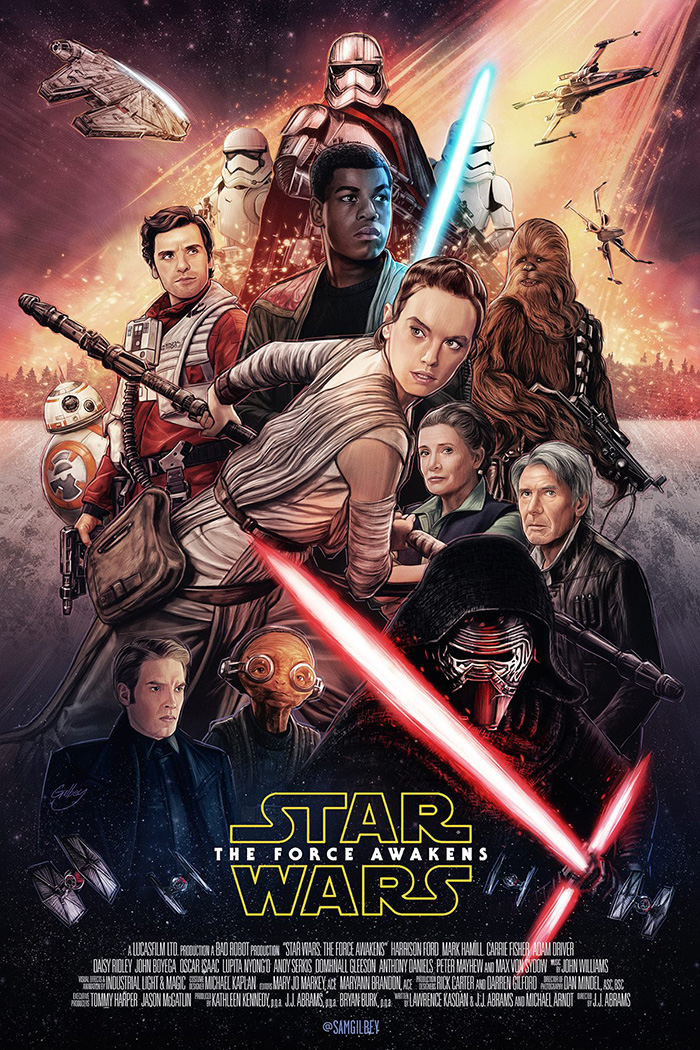 Het is de bedoeling dat koepel tekst Star Wars: The Force Awakens by Sam Gilbey - Home of the Alternative Movie  Poster -AMP-