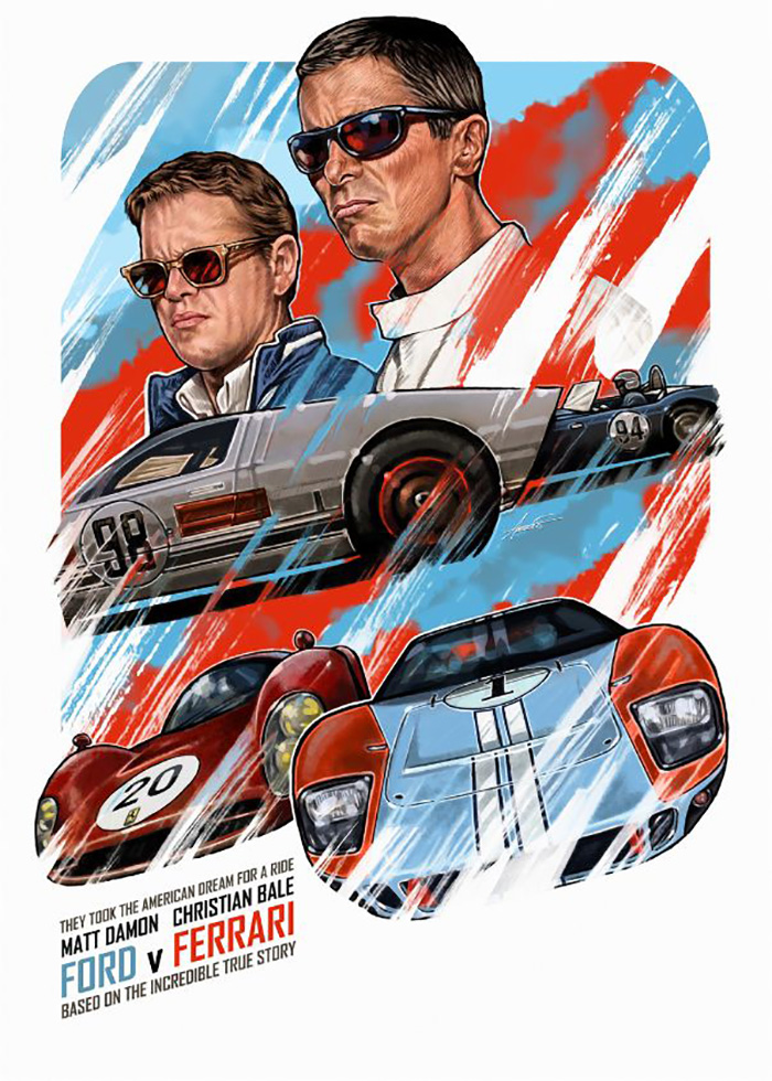 Ford v Ferrari by Stevan Aleksic - Home of the Alternative Movie Poster -AMP-