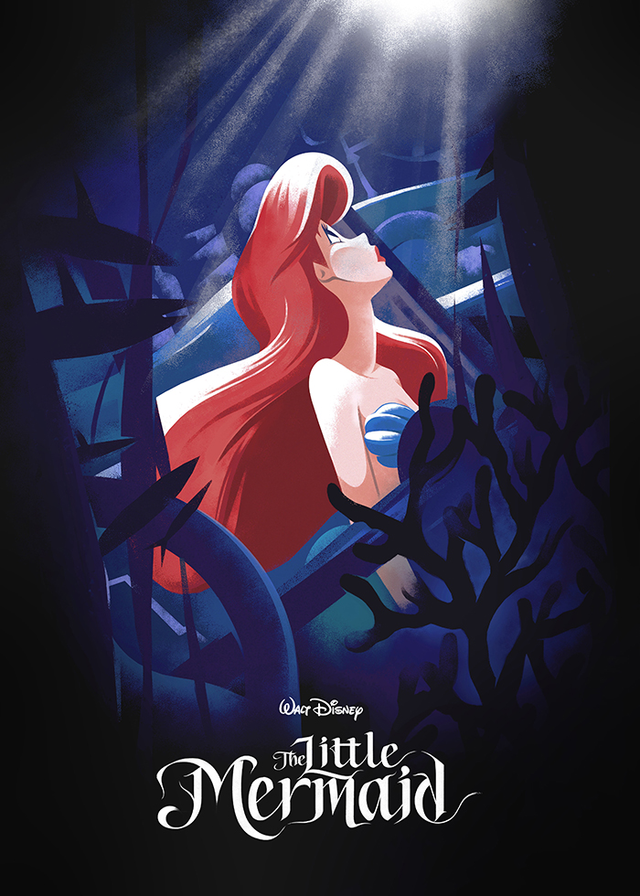 The Little Mermaid (30x30 1989-90) by Oregon Pizza - Home of the Alternative Movie Poster -AMP-