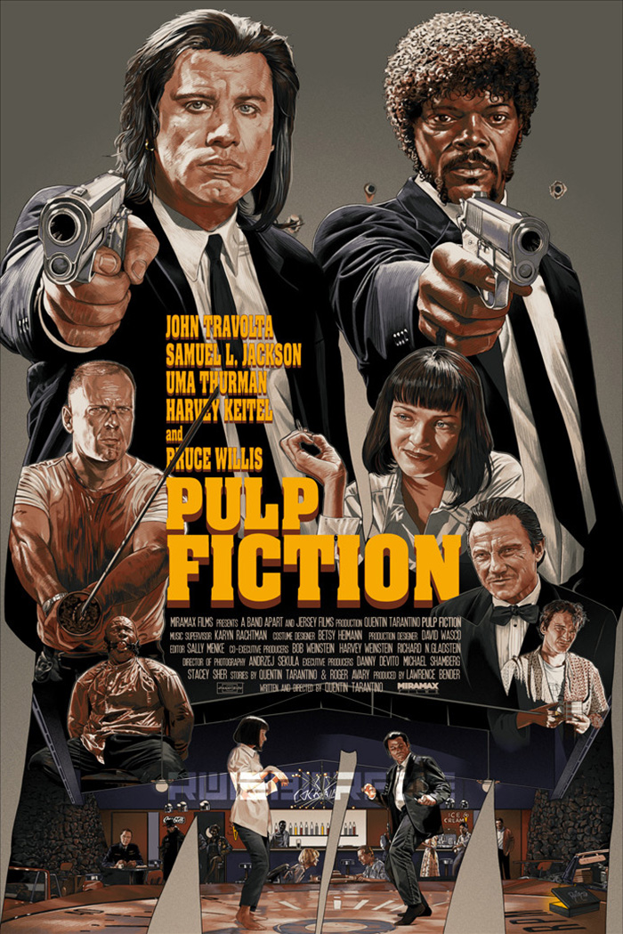 Pulp Fiction Movie Poster Iron On Transfer #1 - Divine Bovinity Design