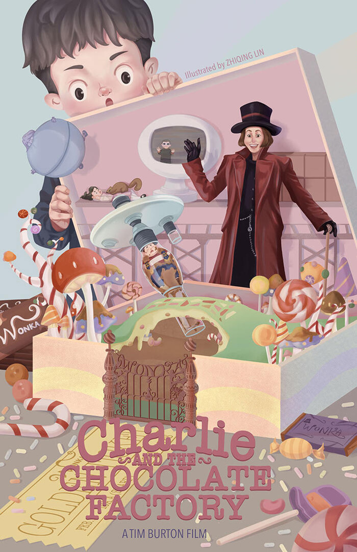 Charlie and the Chocolate Factory by Zhiqing Lin - Home of the Alternative  Movie Poster -AMP-